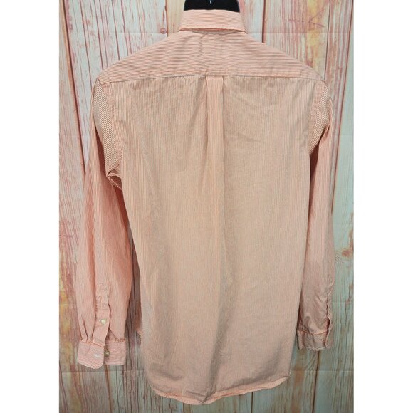 Ralph Lauren Mens Orange Striped Shirt Medium - Picture 2 of 7